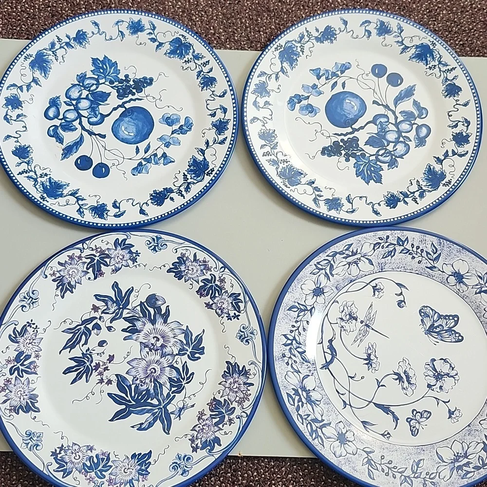 Room Restoration Hardware Indigo Blue Victorian Tin Plates